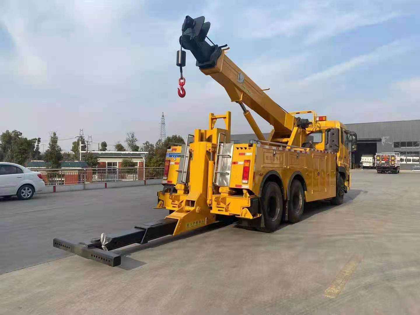 國六東風天龍后雙橋拖吊分離清障車